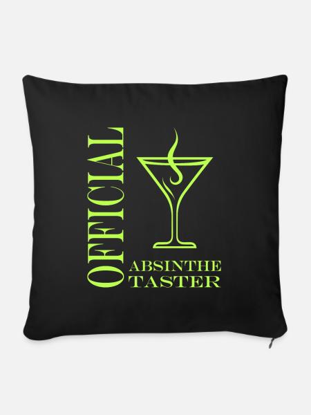 Offizielle Absinth-Verkostung - Sofakissen mit Füllung 45 x 45 cm - Schwarz