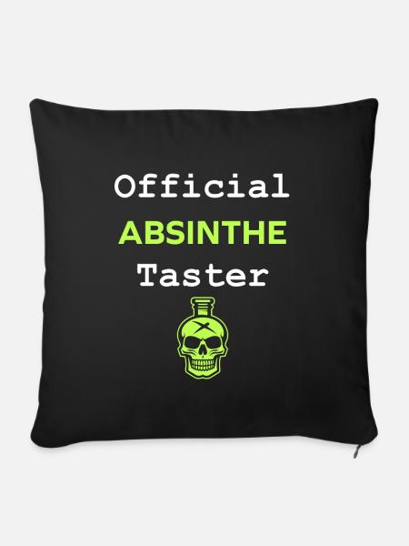 Offizielle Absinth-Verkostung - Sofakissen mit Füllung 45 x 45 cm - Schwarz