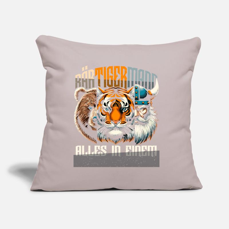 Bärtigermann Bär Tiger Mann Geschenk Bart Sprüche Sofakissen mit Füllung 45 x 45 cm