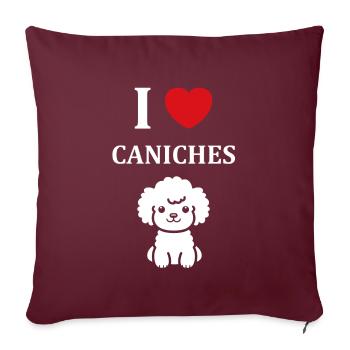 Humour chien petit caniche - Coussin et housse de 45 x 45 cm - bordeaux - Devant
