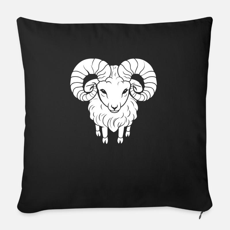 Widder Kawaii - Sofakissen mit Füllung 45 x 45 cm - Schwarz