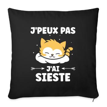 J'ai sieste - Coussin et housse de 45 x 45 cm - noir - Devant