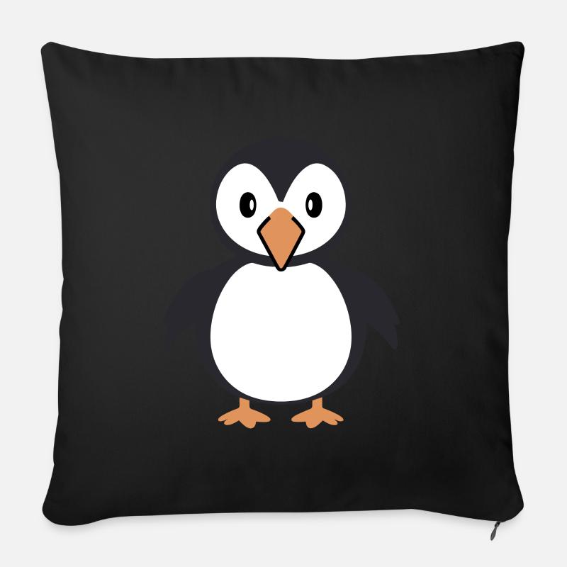 Papageitaucher - Sofakissen mit Füllung 45 x 45 cm - Schwarz
