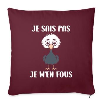 Citation autruche - Coussin et housse de 45 x 45 cm - bordeaux - Devant