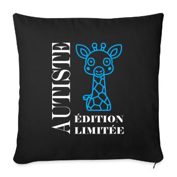 sensibilisation à l'autisme autiste - Coussin et housse de 45 x 45 cm - noir - Devant