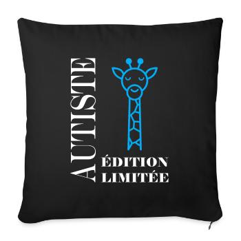 sensibilisation à l'autisme autiste - Coussin et housse de 45 x 45 cm - noir - Devant