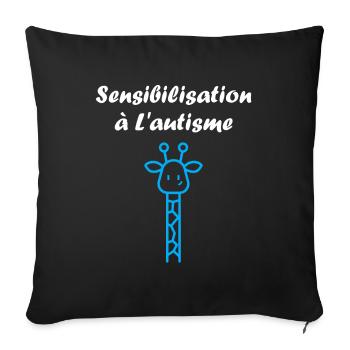 sensibilisation à l'autisme autiste - Coussin et housse de 45 x 45 cm - noir - Devant