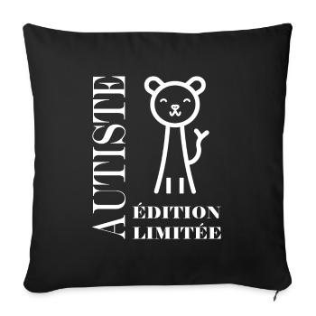 sensibilisation a l'autisme autiste - Coussin et housse de 45 x 45 cm - noir - Devant