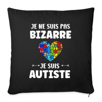sensibilisation a l'autisme autiste - Coussin et housse de 45 x 45 cm - noir - Devant