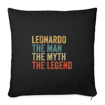 Leonardo the man the myth - Sofa pillow with filling 45cm x 45cm - black - Front