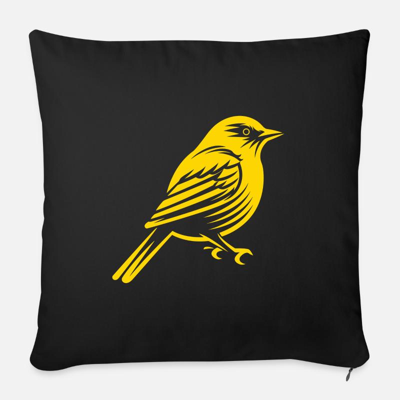 Kanarienvogel - Sofakissen mit Füllung 45 x 45 cm - Schwarz