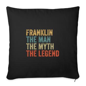 Franklin l’homme, le mythe - Coussin et housse de 45 x 45 cm - noir - Devant