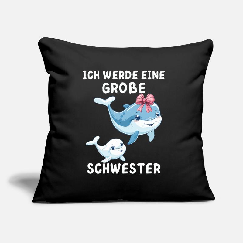 Ich werde eine große Schwester Wal Sofakissen mit Füllung 45 x 45 cm