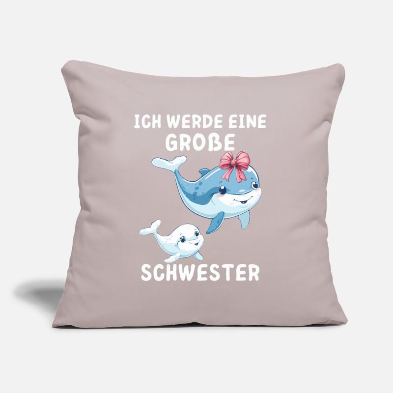Ich werde eine große Schwester Wal Sofakissen mit Füllung 45 x 45 cm