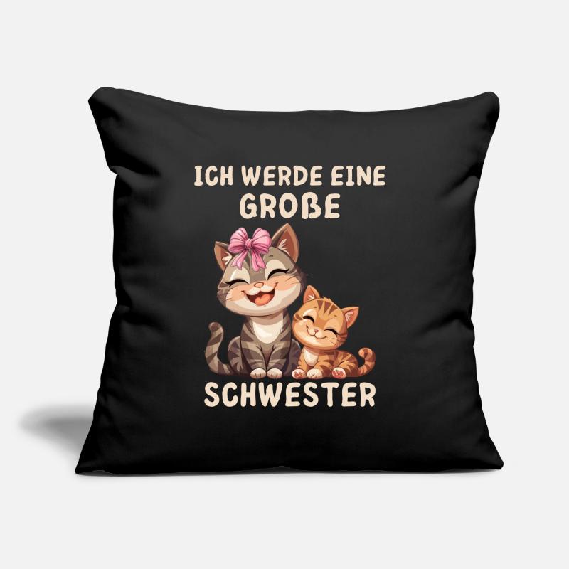 Ich werde eine große Schwester Katze Sofakissen mit Füllung 45 x 45 cm