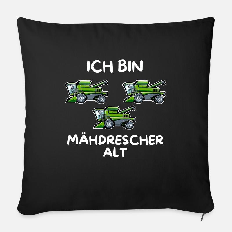 Ich bin 3 Mähdrescher alt 3. Geburtstag - Sofakissen mit Füllung 45 x 45 cm - Schwarz