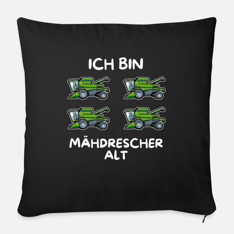 Ich bin 4 Mähdrescher alt 4. Geburtstag - Sofakissen mit Füllung 45 x 45 cm - Schwarz