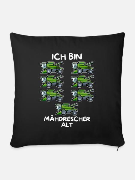 Ich bin 7 Mähdrescher alt 7. Geburtstag - Sofakissen mit Füllung 45 x 45 cm - Schwarz