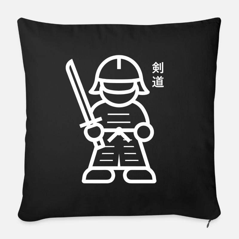 KENDO - Coussin et housse de 45 x 45 cm - noir