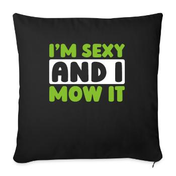 Lawn mower mowing - Sofa pillow with filling 45cm x 45cm - black - Front