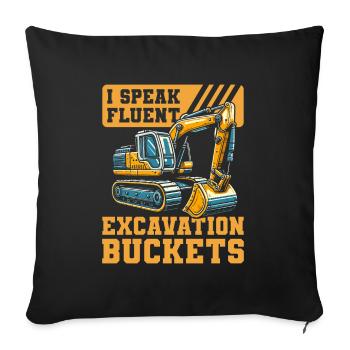 Excavator Operator - Sofa pillow with filling 45cm x 45cm - black - Front