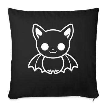chauve-souris - Coussin et housse de 45 x 45 cm - noir - Devant