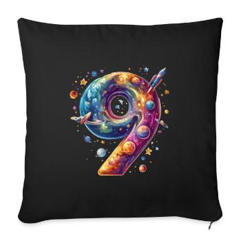 Espace 9e anniversaire - Coussin et housse de 45 x 45 cm - noir - Devant
