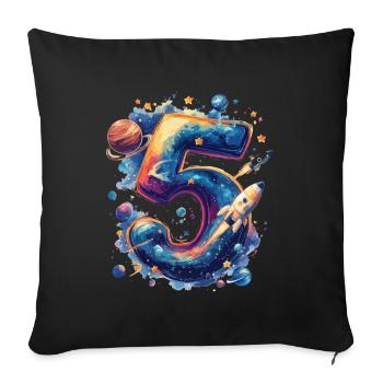 Espace 5e anniversaire - Coussin et housse de 45 x 45 cm - noir - Devant