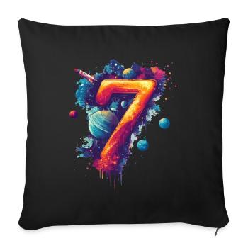 Espace 7e anniversaire - Coussin et housse de 45 x 45 cm - noir - Devant