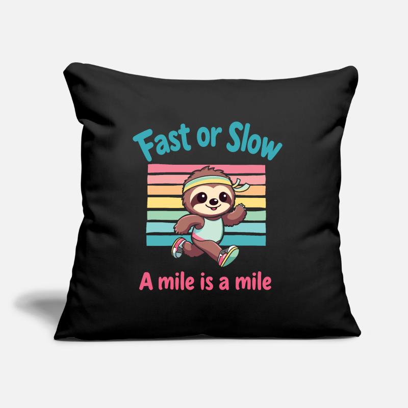Schnell oder langsam eine Meile ist eine Meile Lustiges Faultier-Joggen Sofakissen mit Füllung 45 x 45 cm