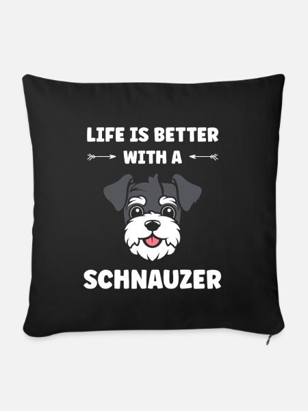 Schnauzer - Sofakissen mit Füllung 45 x 45 cm - Schwarz