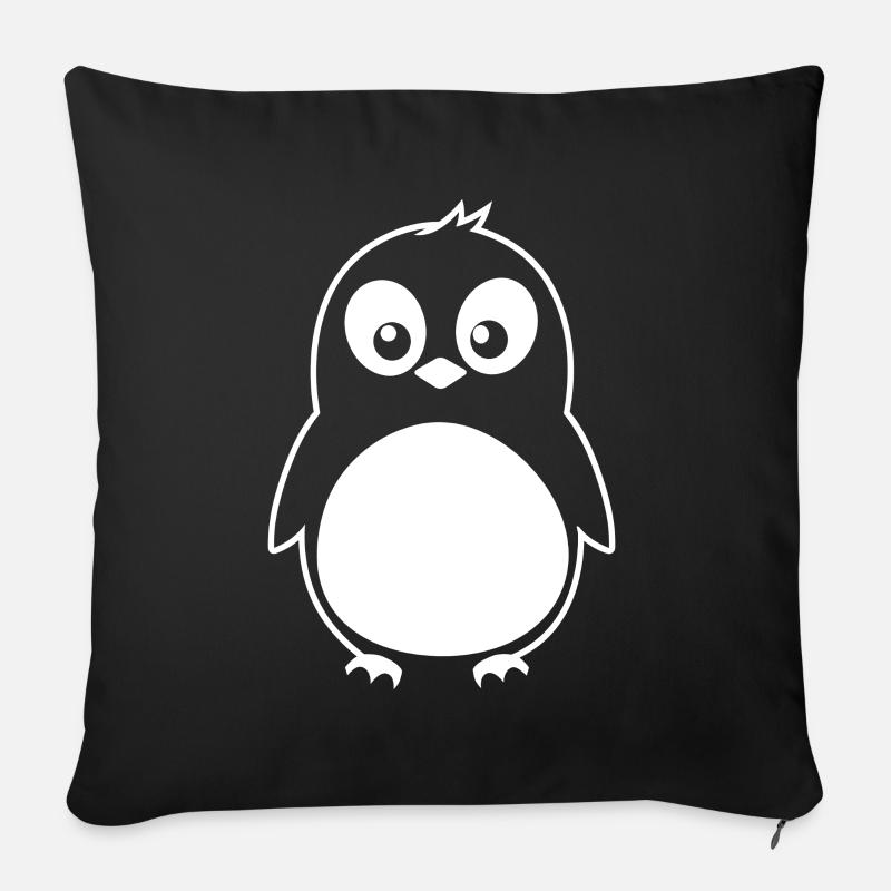 Pinguin - Sofakissen mit Füllung 45 x 45 cm - Schwarz