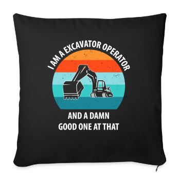 Excavatrice Excavatrice Conducteur Excavatrice Camion - Coussin et housse de 45 x 45 cm - noir - Devant