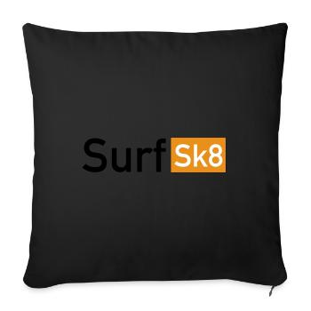 Surf Sk8 Hub Design - Sofakissen mit Füllung 45 x 45 cm - Schwarz - Vorne