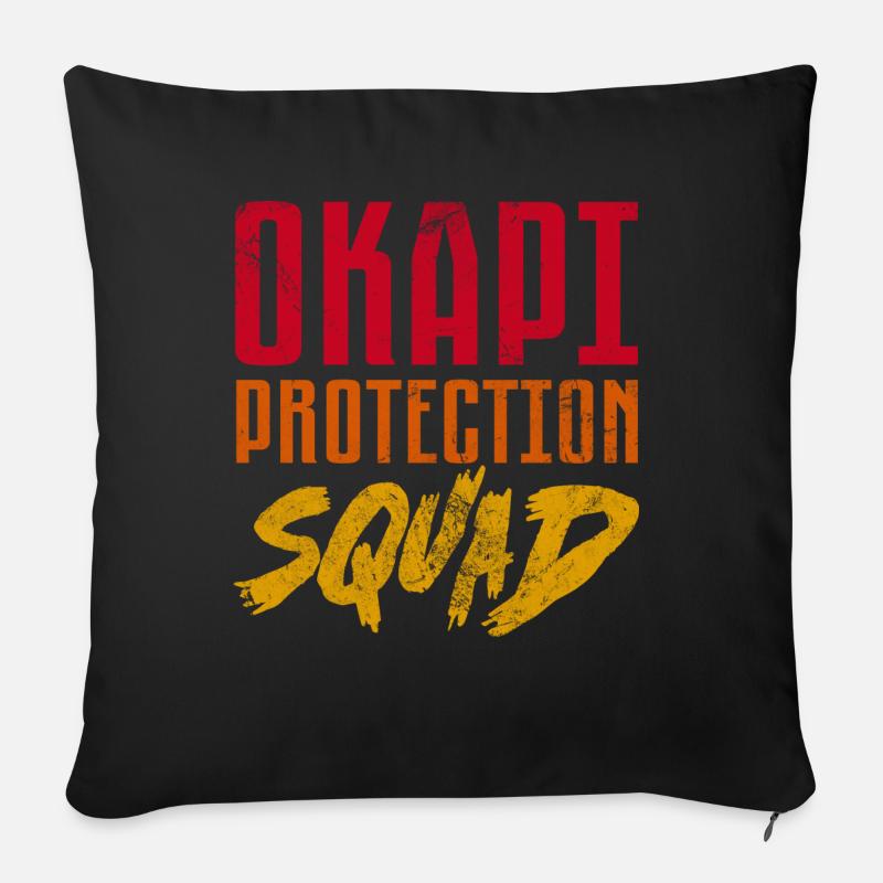 okapi protection squad Design for a animal lover - Sofakissen mit Füllung 45 x 45 cm - Schwarz