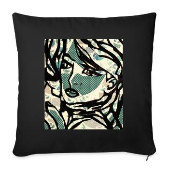 PopArt Women green - Sofakissen mit Füllung 45 x 45 cm - Schwarz - Vorne