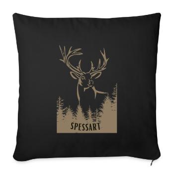Spessart Hirsch - Sofakissen mit Füllung 45 x 45 cm - Schwarz - Vorne