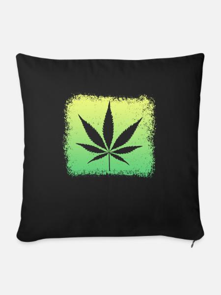 Kiffen Weed Ganja - Sofakissen mit Füllung 45 x 45 cm - Schwarz
