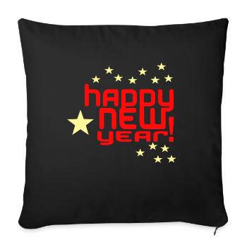 happy New Year - Sofa pillow with filling 45cm x 45cm - black - Front