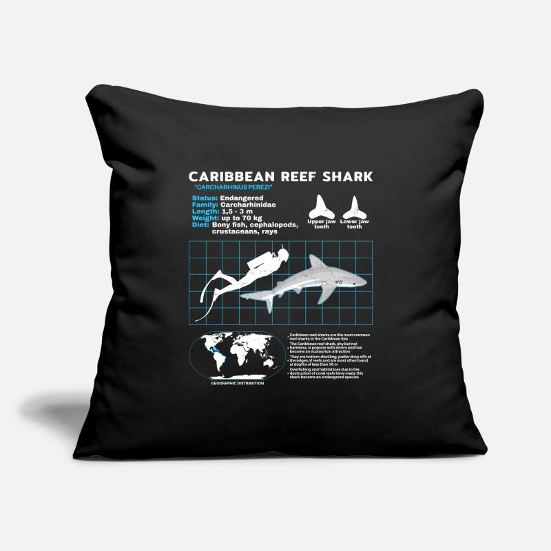 Caribbean Reef Shark Datasheet Sofa pillow with filling 45cm x 45cm