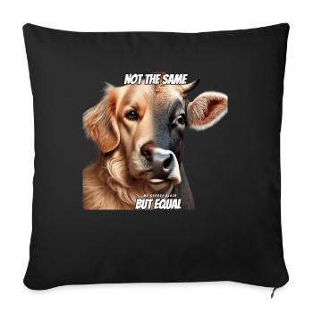 Dog and Cow - Sofa pillow with filling 45cm x 45cm - black - Front