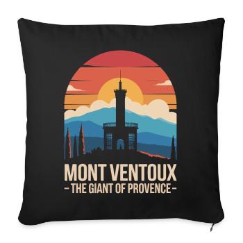 Mont Ventoux Silhouette and Iconic Tower - Sofa pillow with filling 45cm x 45cm - black - Front