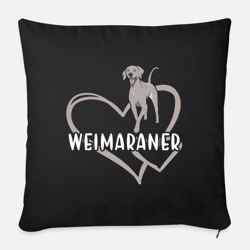 Weimaraner Heart - Sofakissen mit Füllung 45 x 45 cm - Schwarz