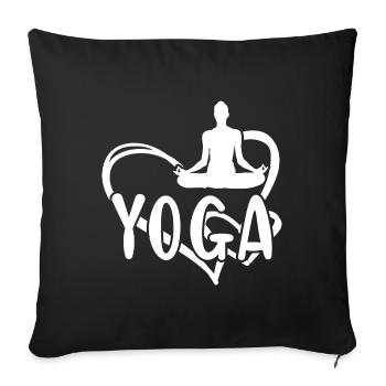 Yogi Yoga du Cœur - Coussin et housse de 45 x 45 cm - noir - Devant