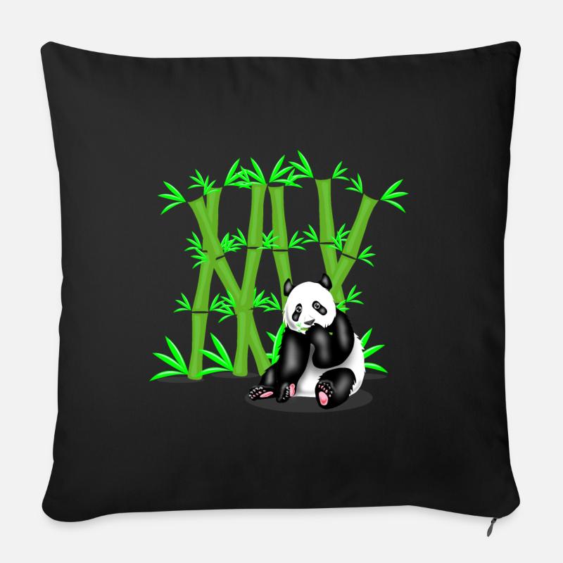 BAMBU PANDA - Sofa pillow with filling 45cm x 45cm - black