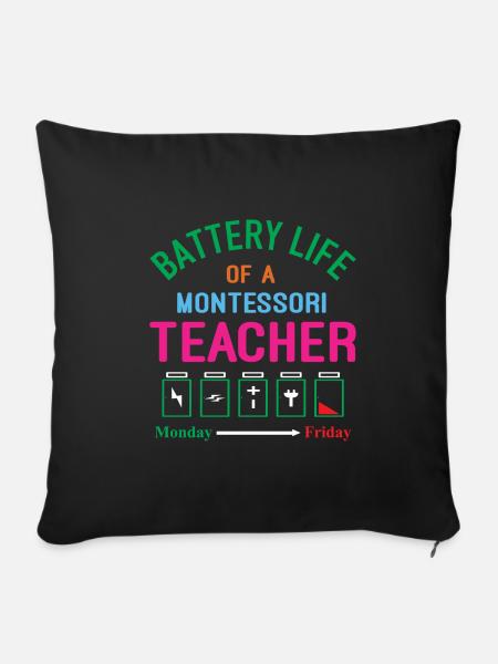 Montessori Teacher - Sofakissen mit Füllung 45 x 45 cm - Schwarz