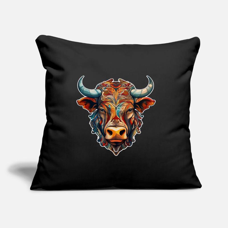 Vache - Tête Coussin et housse de 45 x 45 cm