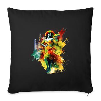 Le Carnaval de Rio est connu dans le monde entier - Coussin et housse de 45 x 45 cm - noir - Devant