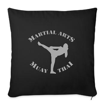 Muay thaï - Coussin et housse de 45 x 45 cm - noir - Devant