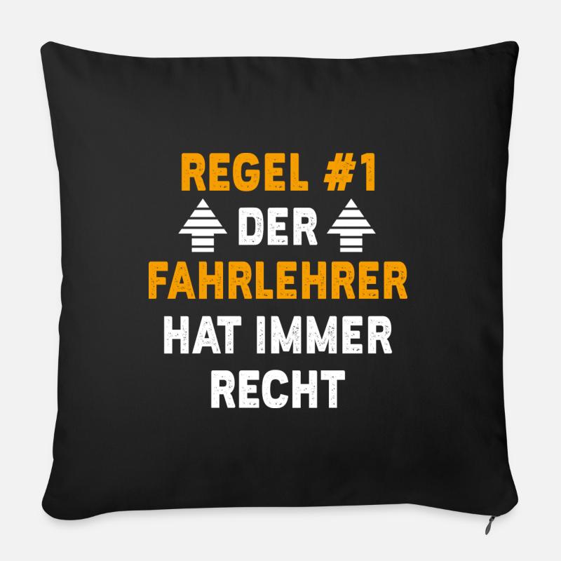 Fahrlehrer Geschenk Geburtstag Spruch - Sofakissen mit Füllung 45 x 45 cm - Schwarz
